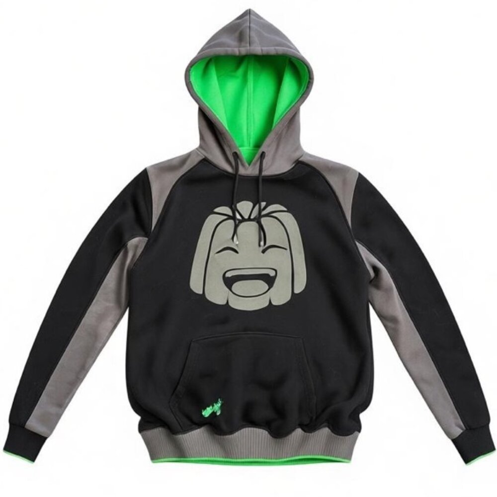 Jelly Official Gaming Hoodie Black Gray Neon Green Men’s M Runs Small
